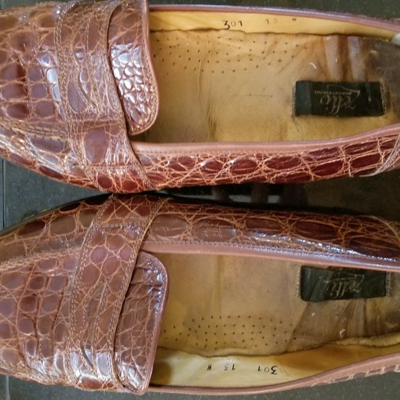 Zelli Crocodile loafers/slip on   low vamp   13 Wide main image 4